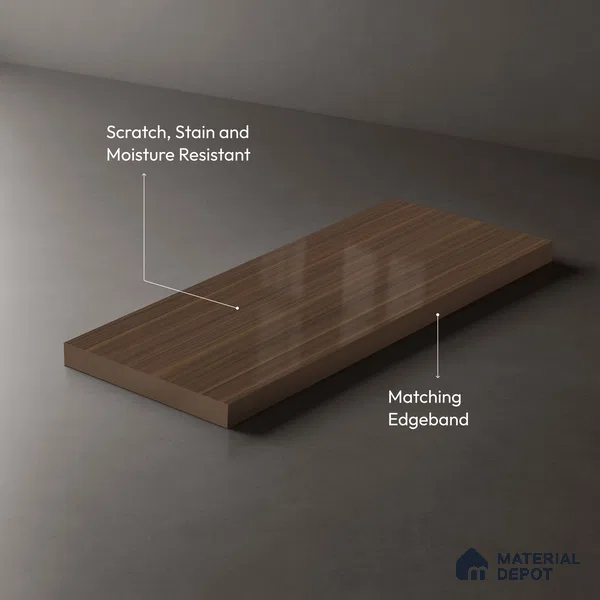 Wooden Look LM 01472 Tango Wood 8 ft x 4 ft High Gloss Finish Decorative Laminate - 1 mm  | Suitable for TV Unit, Wardrobe, Kitchen Cabinets