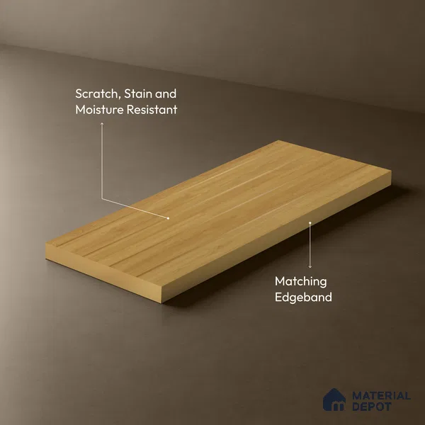 Wooden Look LM 01479 Zen Ease 8 ft x 4 ft Texture Finish Decorative Laminate - 1 mm  | Suitable for TV Unit, Wardrobe, Kitchen Cabinets