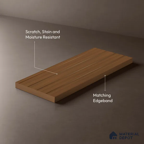 Wooden Look LM 01481 Rich Cocoa 8 ft x 4 ft Texture Finish Decorative Laminate - 1 mm  | Suitable for TV Unit, Wardrobe, Kitchen Cabinets