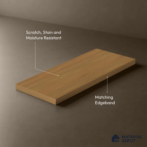 Wooden Look LM 01482 Chestnut Charm 8 ft x 4 ft Suede Finish Decorative Laminate - 1 mm  | Suitable for TV Unit, Wardrobe, Kitchen Cabinets