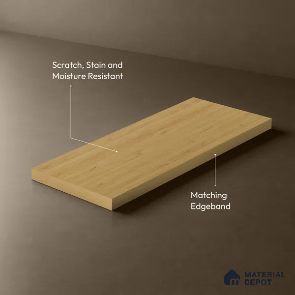 Wooden Look LM 01489 Earthy Elite 8 ft x 4 ft Suede Finish Decorative Laminate - 1 mm  | Suitable for TV Unit, Wardrobe, Kitchen Cabinets
