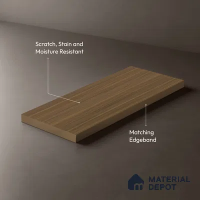 Wooden Look LM 01490 Tango Wood 8 ft x 4 ft Suede Finish Decorative Laminate - 1 mm  | Suitable for TV Unit, Wardrobe, Kitchen Cabinets