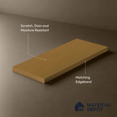 Wooden Look LM 01492 Rich Walnut 8 ft x 4 ft Suede Finish Decorative Laminate - 1 mm  | Suitable for TV Unit, Wardrobe, Kitchen Cabinets