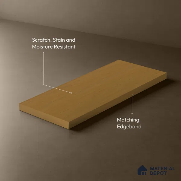 Wooden Look LM 01492 Rich Walnut 8 ft x 4 ft Suede Finish Decorative Laminate - 1 mm | Suitable for TV Unit, Wardrobe, Kitchen Cabinets