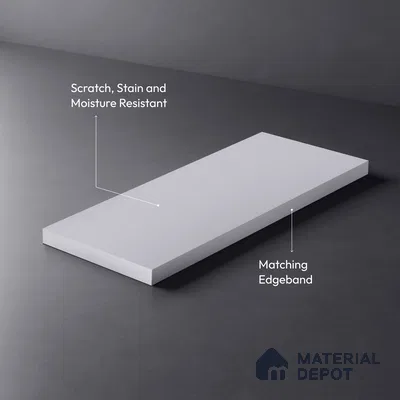 LM 01500 Designer White 8 ft x 4 ft Suede Finish Decorative Laminate - 1 mm  | Suitable for Living Room, Kitchen, Office