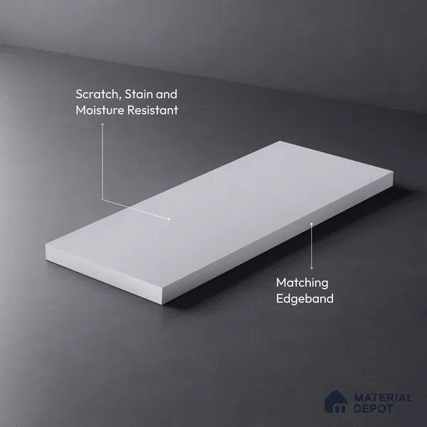 LM 01500 Designer White 8 ft x 4 ft Suede Finish Decorative Laminate - 1 mm  | Suitable for Living Room, Kitchen, Office