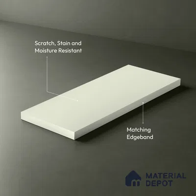 LM 01501 Frosty White 8 ft x 4 ft Suede Finish Decorative Laminate - 1 mm  | Suitable for Living Room, Kitchen, Office