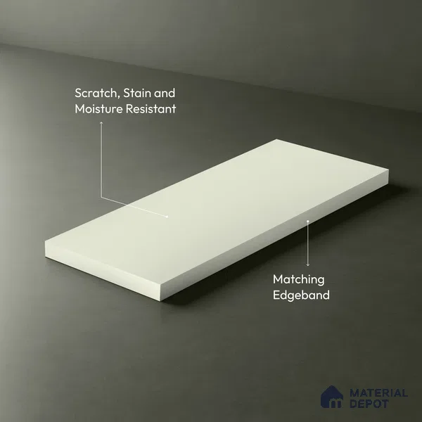 LM 01501 Frosty White 8 ft x 4 ft Suede Finish Decorative Laminate - 1 mm  | Suitable for Living Room, Kitchen, Office