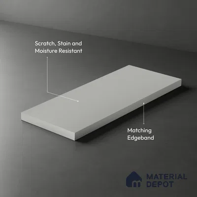 LM 01503 Dust 8 ft x 4 ft Suede Finish Decorative Laminate - 1 mm  | Suitable for Living Room, Kitchen, Office