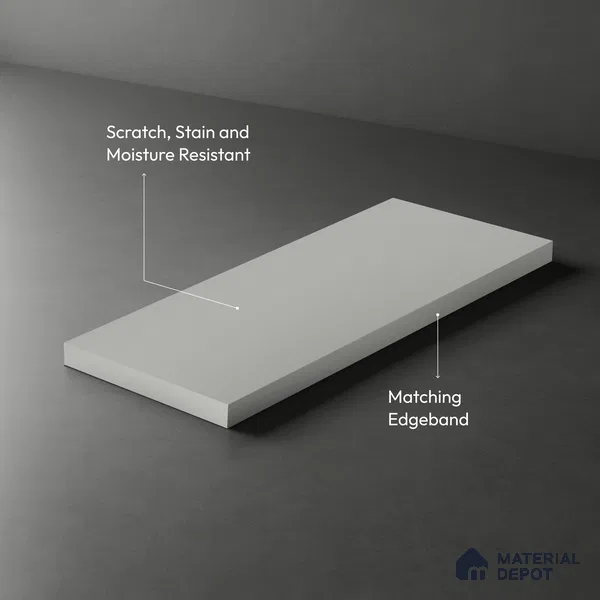 LM 01503 Dust 8 ft x 4 ft Suede Finish Decorative Laminate - 1 mm  | Suitable for Living Room, Kitchen, Office