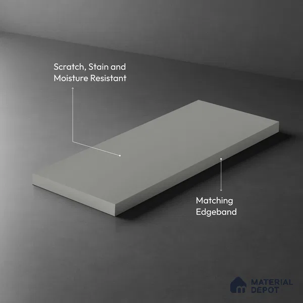 LM 01504 Light Grey 8 ft x 4 ft Suede Finish Decorative Laminate - 1 mm | Suitable for Living Room, Kitchen, Office