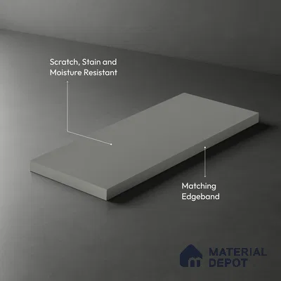LM 01505 Castleton Grey 8 ft x 4 ft Suede Finish Decorative Laminate - 1 mm  | Suitable for Living Room, Kitchen, Office