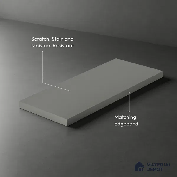 LM 01505 Castleton Grey 8 ft x 4 ft Suede Finish Decorative Laminate - 1 mm  | Suitable for Living Room, Kitchen, Office