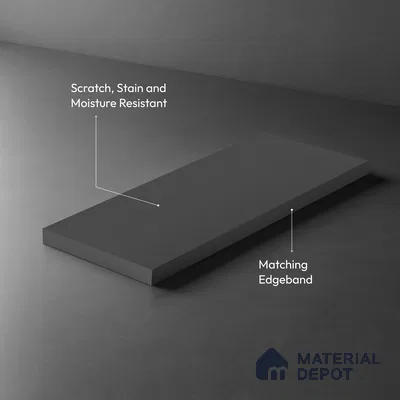 LM 01506 Pearl Grey 8 ft x 4 ft Suede Finish Decorative Laminate - 1 mm  | Suitable for Living Room, Kitchen, Office