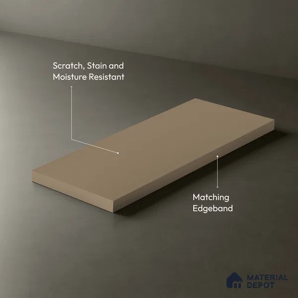 LM 01510 Moon Stone 8 ft x 4 ft Suede Finish Decorative Laminate - 1 mm | Suitable for Living Room, Kitchen, Office