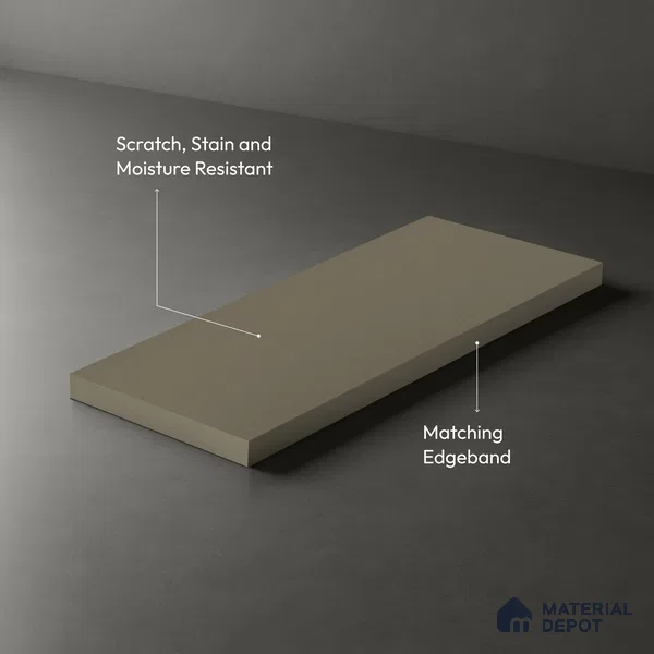 LM 01511 Beige 8 ft x 4 ft Suede Finish Decorative Laminate - 1 mm | Suitable for Living Room, Kitchen, Office