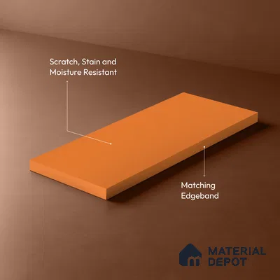 LM 01515 Pumpkin Orange 8 ft x 4 ft Suede Finish Decorative Laminate - 1 mm  | Suitable for Living Room, Kitchen, Office