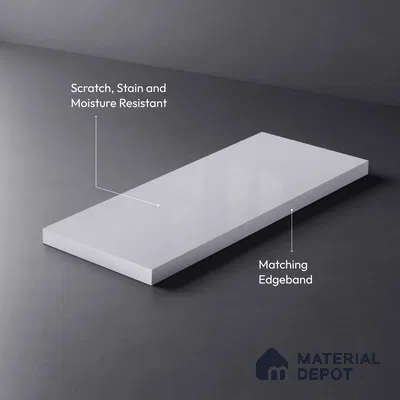 LM 01517 Designer White 8 ft x 4 ft High Gloss Finish Decorative Laminate - 1 mm  | Suitable for Living Room, Kitchen, Office