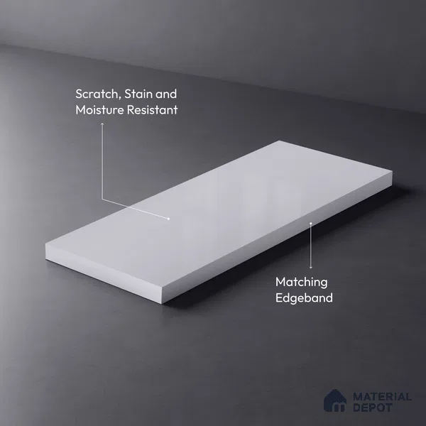 LM 01517 Designer White 8 ft x 4 ft High Gloss Finish Decorative Laminate - 1 mm  | Suitable for Living Room, Kitchen, Office