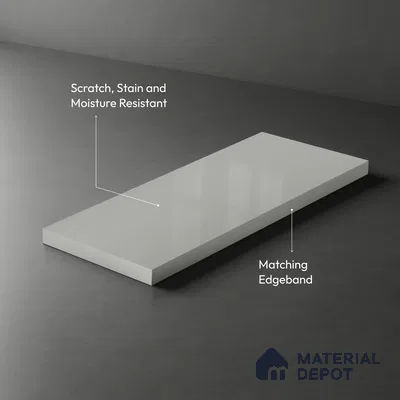 LM 01520 Dust 8 ft x 4 ft High Gloss Finish Decorative Laminate - 1 mm  | Suitable for Living Room, Kitchen, Office