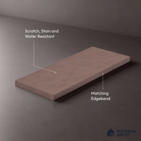 Brown Cement Look LM 18809 8 ft x 4 ft Texture Finish Decorative Laminate - 1 mm | Suitable for TV Unit, Wardrobe, Kitchen Cabinets