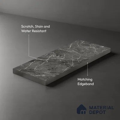 Grey Marble Look LM 18811 8 ft x 4 ft Texture Finish Decorative Laminate - 1 mm | Suitable for TV Unit, Wardrobe, Kitchen Cabinets