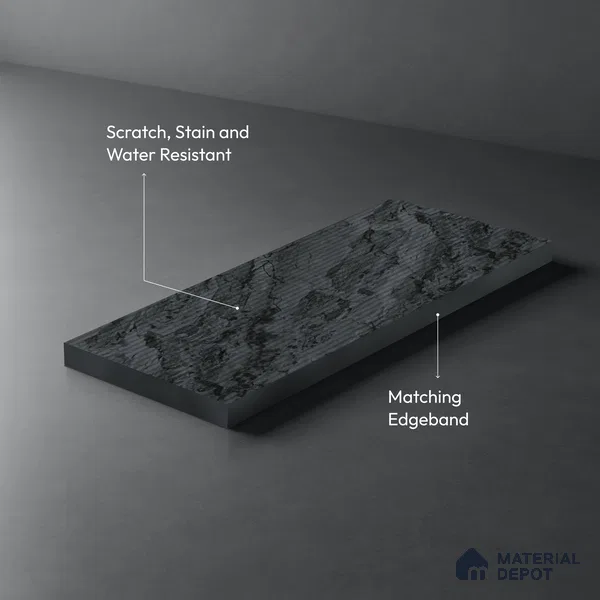 Grey Marble Look LM 18815 8 ft x 4 ft Texture Finish Decorative Laminate - 1 mm | Suitable for TV Unit, Wardrobe, Kitchen Cabinets