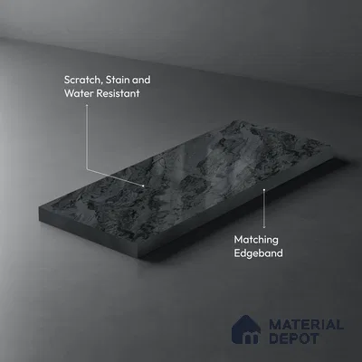 Grey Marble Look LM 18817 8 ft x 4 ft Texture Finish Decorative Laminate - 1 mm | Suitable for TV Unit, Wardrobe, Kitchen Cabinets