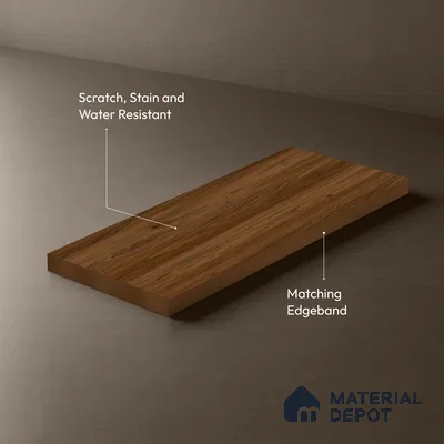 Wooden Look LM 19177 Juglans Polished 8 ft x 4 ft Texture Finish Decorative Laminate - 1 mm | Suitable for TV Unit, Wardrobe, Kitchen Cabinets