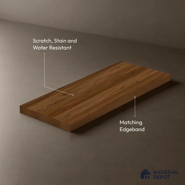 Wooden Look LM 19177 Juglans Polished 8 ft x 4 ft Texture Finish Decorative Laminate - 1 mm | Suitable for TV Unit, Wardrobe, Kitchen Cabinets