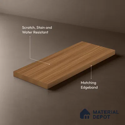 Wooden Look LM 19178 Juglans Redish 8 ft x 4 ft Texture Finish Decorative Laminate - 1 mm | Suitable for TV Unit, Wardrobe, Kitchen Cabinets
