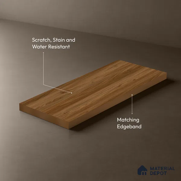 Wooden Look LM 19186 Raw Juglans 8 ft x 4 ft Texture Finish Decorative Laminate - 1 mm | Suitable for TV Unit, Wardrobe, Kitchen Cabinets