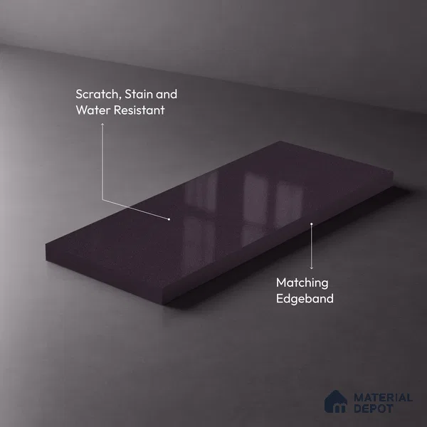 Metallic Look LM 19192 Metallic Purple 8 ft x 4 ft Glossy Finish Decorative Laminate - 1 mm | Suitable for TV Unit, Wardrobe, Kitchen Cabinets
