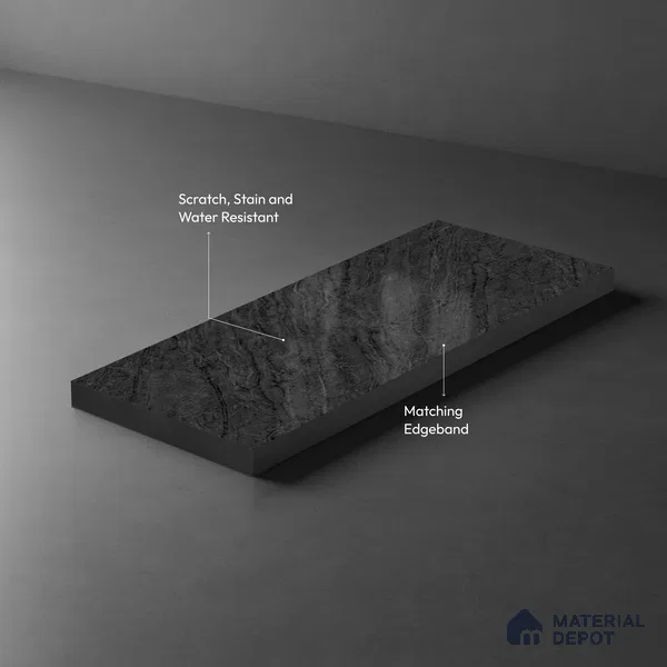 Marble Look LM 19200 Haemus Marble 8 ft x 4 ft Glossy Finish Decorative Laminate - 1 mm | Suitable for TV Unit, Wardrobe, Kitchen Cabinets