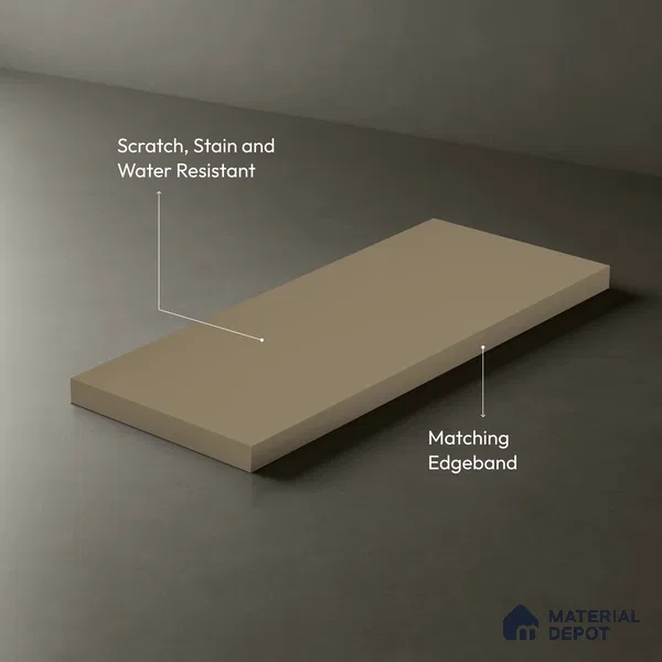 Solid Colors Look LM 19227 Caramel 8 ft x 4 ft Matte Finish Decorative Laminate - 1 mm | Suitable for Living Room, Kitchen, Office