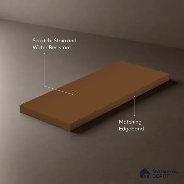 Solid Colors Look LM 19228 Chestnut 8 ft x 4 ft Matte Finish Decorative Laminate - 1 mm | Suitable for Living Room, Kitchen, Office