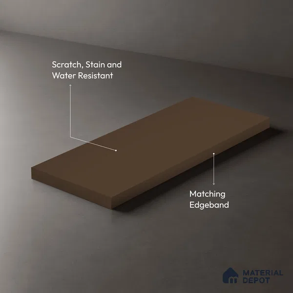 Solid Colors Look LM 19230 Brown Haze 8 ft x 4 ft Matte Finish Decorative Laminate - 1 mm | Suitable for Living Room, Kitchen, Office