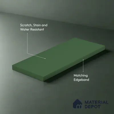 Solid Colors Look LM 19236 Moss Green 8 ft x 4 ft Matte Finish Decorative Laminate - 1 mm | Suitable for Living Room, Kitchen, Office