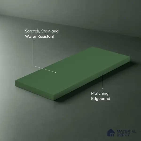Solid Colors Look LM 19236 Moss Green 8 ft x 4 ft Matte Finish Decorative Laminate - 1 mm | Suitable for Living Room, Kitchen, Office