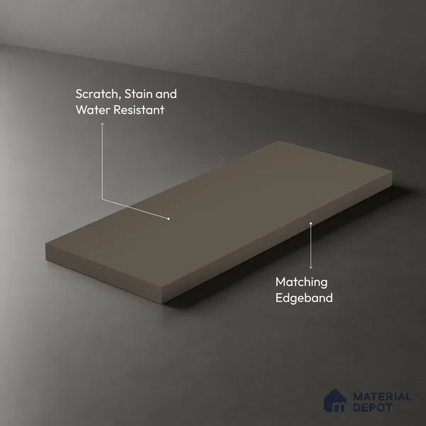 Solid Colors Look LM 19241 Coffee Foam 8 ft x 4 ft Matte Finish Decorative Laminate - 1 mm | Suitable for Living Room, Kitchen, Office