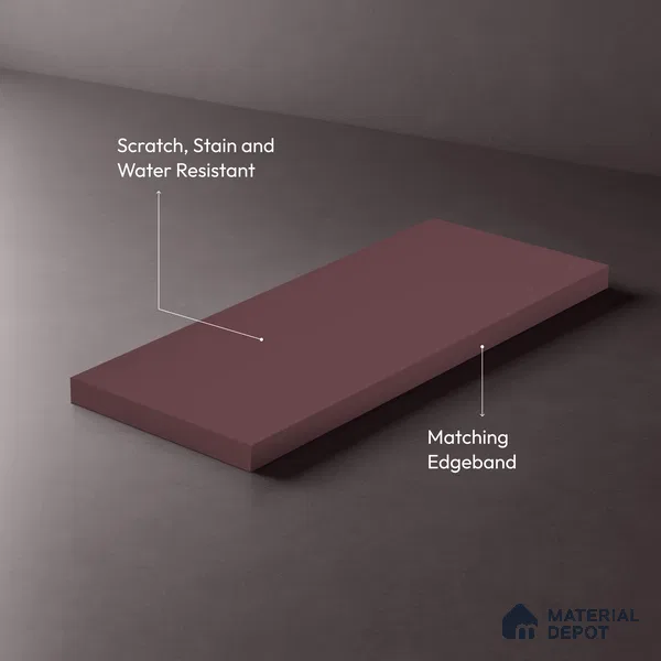 Solid Colors Look LM 19243 Rouge 8 ft x 4 ft Matte Finish Decorative Laminate - 1 mm | Suitable for Living Room, Kitchen, Office