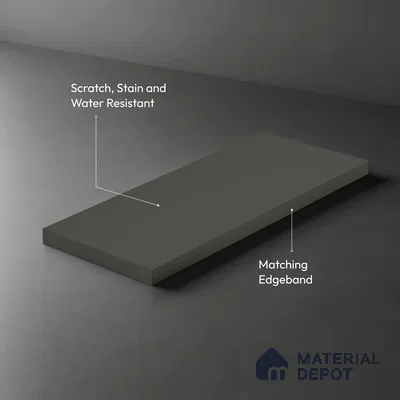 Solid Colors Look LM 19244 Stone Grey 8 ft x 4 ft Matte Finish Decorative Laminate - 1 mm | Suitable for Living Room, Kitchen, Office