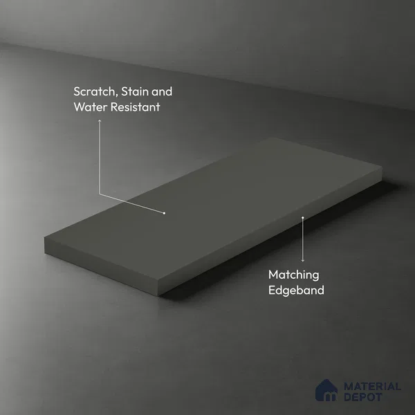 Solid Colors Look LM 19244 Stone Grey 8 ft x 4 ft Matte Finish Decorative Laminate - 1 mm | Suitable for Living Room, Kitchen, Office
