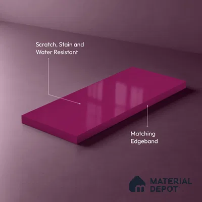 Solid Colors Look LM 19254 Bubble Gum Pink 8 ft x 4 ft Glossy Finish Decorative Laminate - 1 mm | Suitable for Living Room, Kitchen, Office