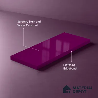 Solid Colors Look LM 19255 Hot Pink 8 ft x 4 ft Glossy Finish Decorative Laminate - 1 mm | Suitable for Living Room, Kitchen, Office