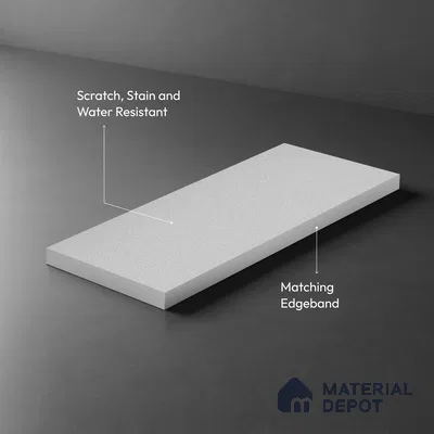 Solid Colors Look LM 19261 Super White 8 ft x 4 ft Suede Finish Decorative Laminate - 1 mm | Suitable for Living Room, Kitchen, Office
