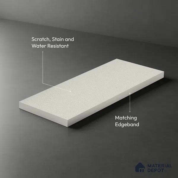 Solid Colors Look LM 19262 Frosty White 8 ft x 4 ft Suede Finish Decorative Laminate - 1 mm | Suitable for Living Room, Kitchen, Office