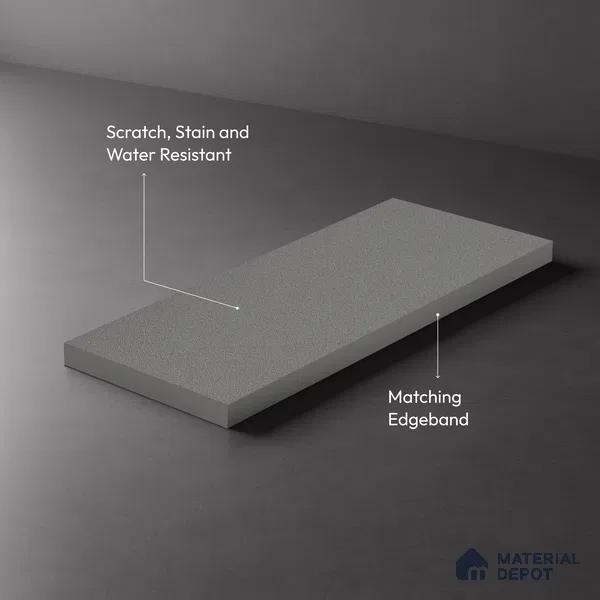 Solid Colors Look LM 19263 Light Grey 8 ft x 4 ft Suede Finish Decorative Laminate - 1 mm | Suitable for Living Room, Kitchen, Office