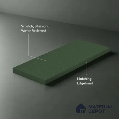 Solid Colors Look LM 19266 Basil Green 8 ft x 4 ft Suede Finish Decorative Laminate - 1 mm | Suitable for Living Room, Kitchen, Office