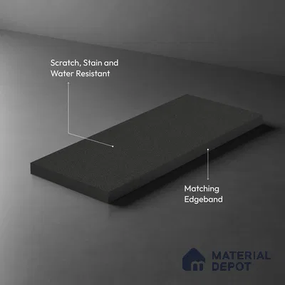 Solid Colors Look LM 19267 Super Black 8 ft x 4 ft Suede Finish Decorative Laminate - 1 mm | Suitable for Living Room, Kitchen, Office